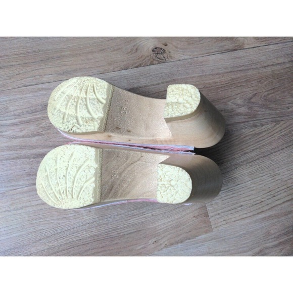 No.6 Old School Clogs High Heel Pink Pony Hair Womens 7.5 - 8 EU 38 - Picture 14 of 16